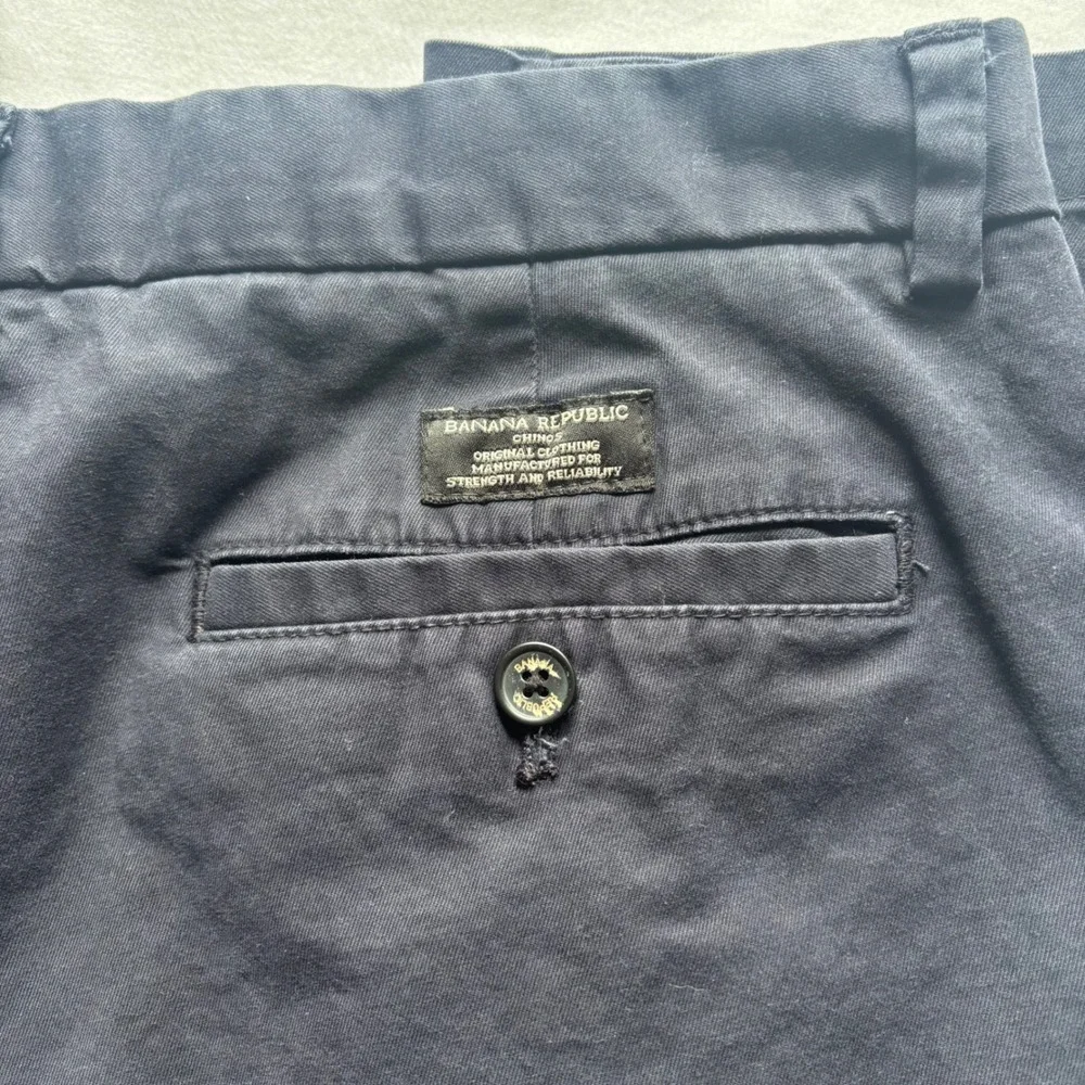 Banana Republic Aiden Slim Fit Chino Pants Mens 34x34 Blue Flat Front Trousers